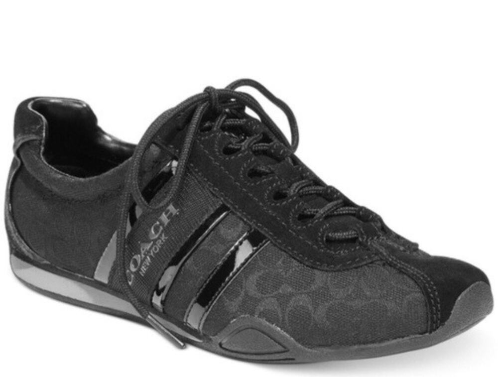 VINTAGE COACH Romanna Y2K all black suede lace up sneakers 6.5